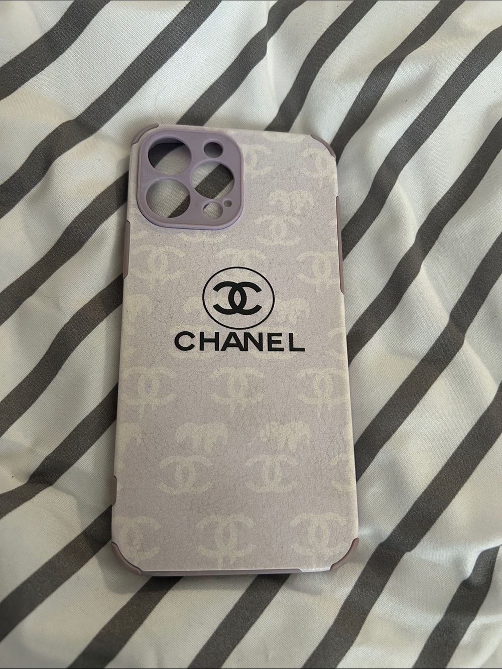 iPhone 13 Pro Max CHANEL Lavender Logo iPhone Case